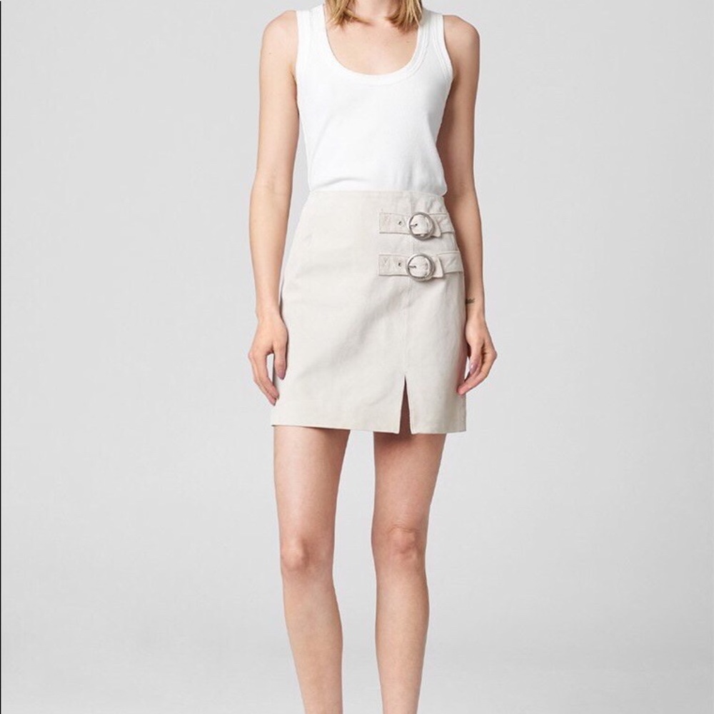 Blank NYC Free People White Suede Skirt